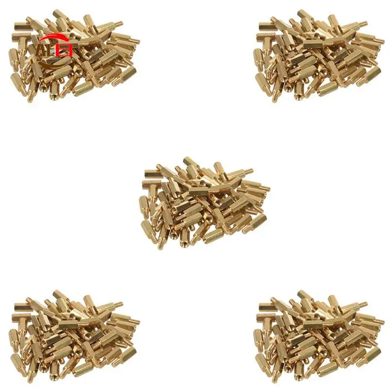 AEE3-250 Pcs M3 Male X M3 Female 11Mm Length Brass Screw Thread PCB Stand-Off Spacers