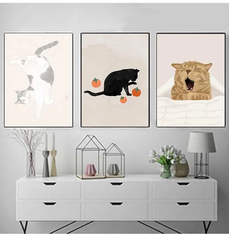 Canvas Print, Poster, Cat, Wine, Pizza, Animal 4