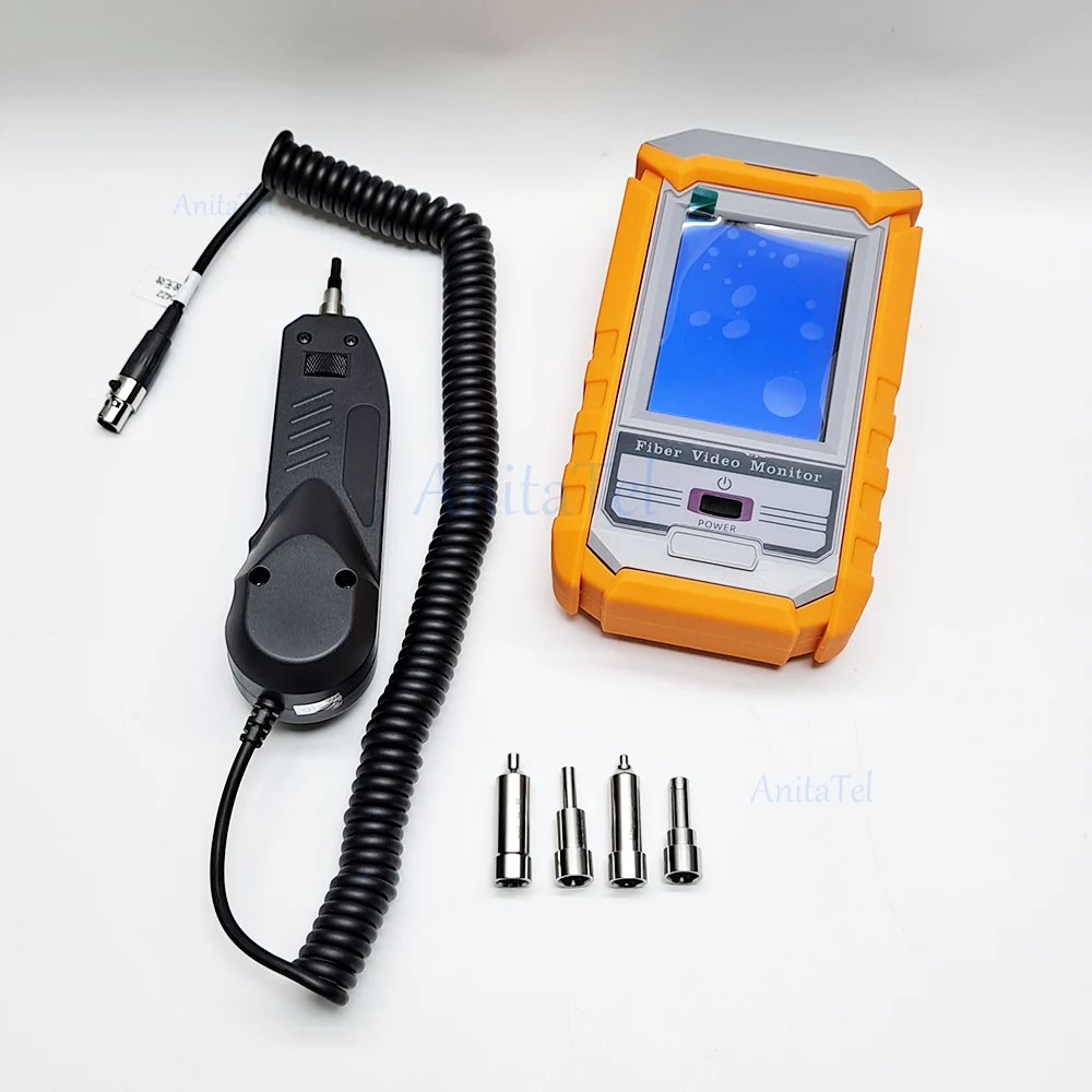 FVM Fiber Optic Inspection Microscope Probe Support UPC And APC With 3.5 Inch Display Screen Monitor Inspector Clean Kits