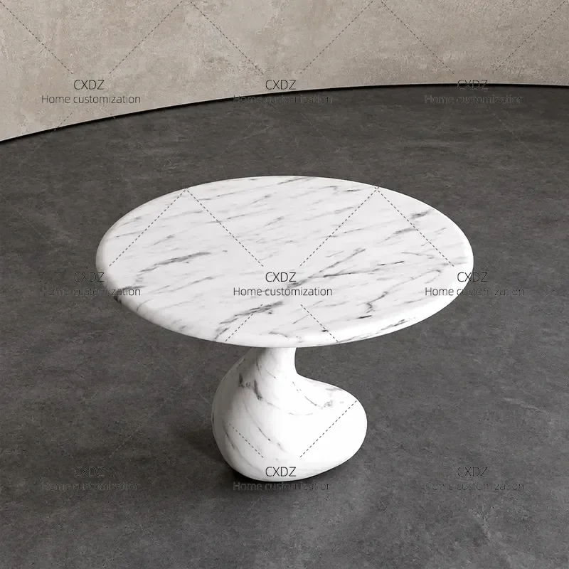 Natural Marble Dining Table Modern Minimalist Light Luxury Style for Villa Living Room Household Furniture Simple Design