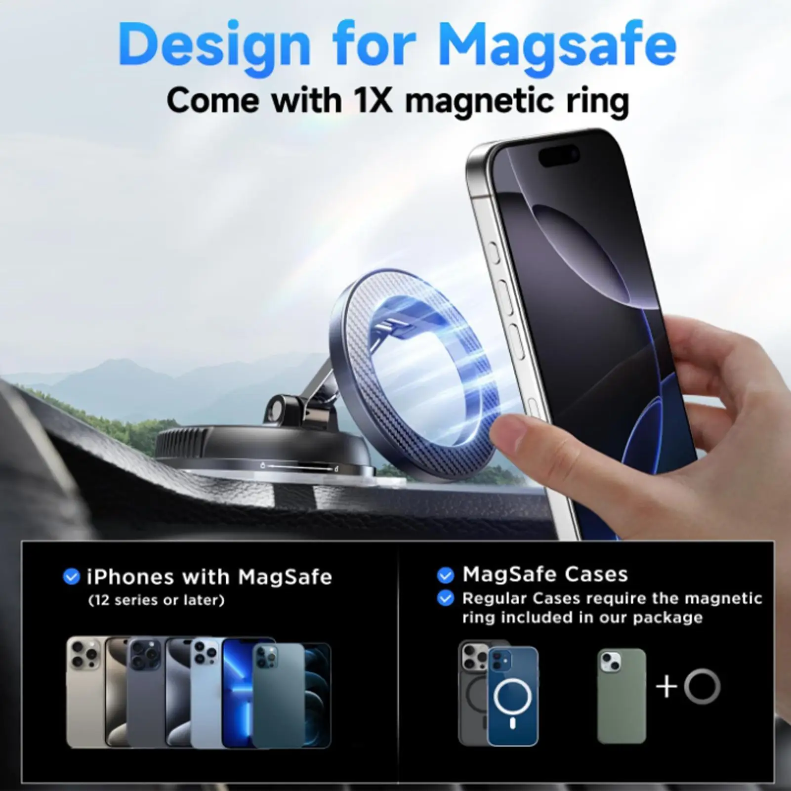 

360 Degree Magnetic Car Phone Holder For Vehicles Mobile Support For The Car Cell Phone Holder in Car For SUV Truck Interior