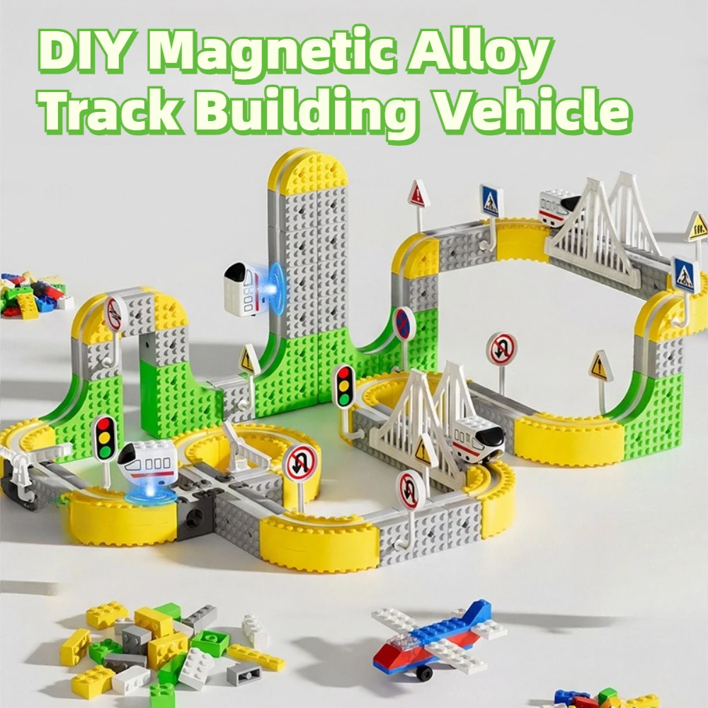 Magnetic Track Toy Train Set DIY Multi Functional Assembly Magnetic Building Blocks Track Kit Anti Gravity Electric Train Toy