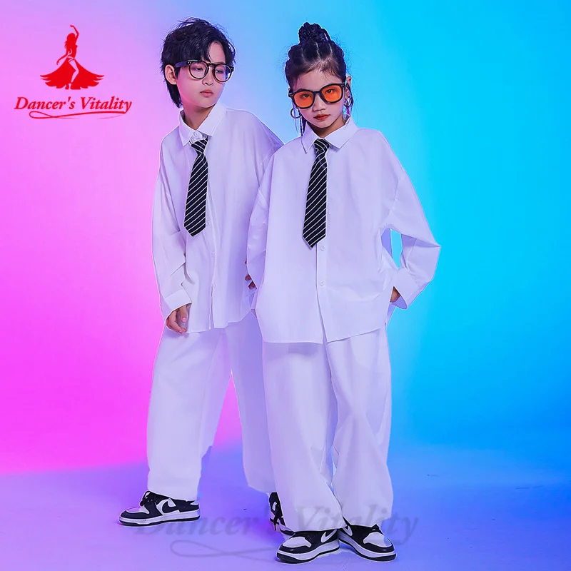 Street Dance Costumes Children's Fashion Hip-hop Locking Poping Dancing Clothing Boys' and Girls' Jazz Dance Performance Suit