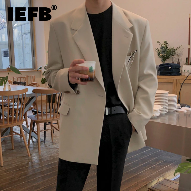 IEFB Elgance Men\'s Suit Coat Korean Style Casual Blazer Jacket Loose Fashion Handsome Small Suit Autumn New Male Clothing 9C2172