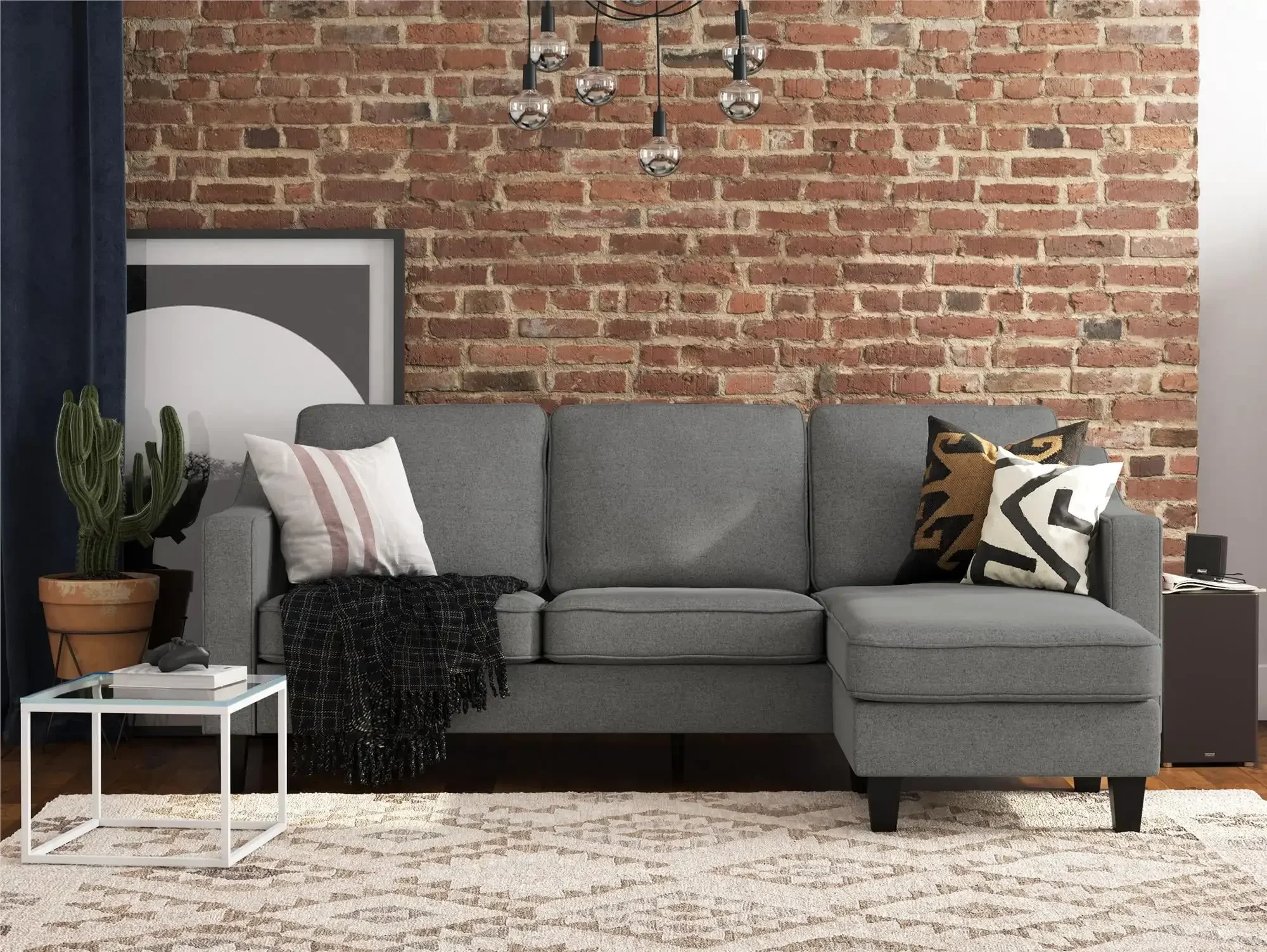 Brighton Wendesofa und Couch, Wohnzimmermöbel, Grau