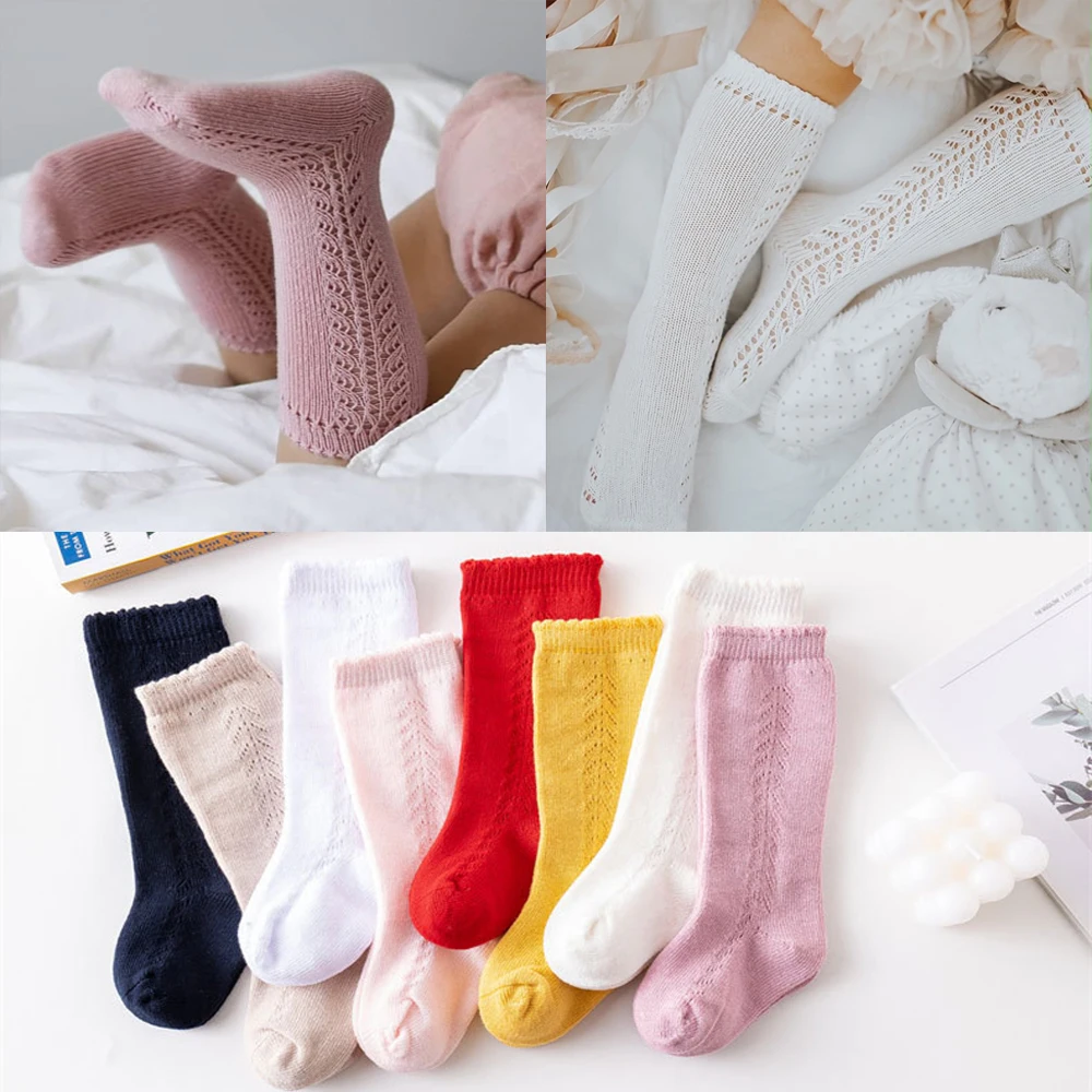 

New Baby Socks Boys Girls Knee High Sock Spanish Toddlers Tube Knee High Socks Kids Hollow Out Long Sock Brand Infant Socken