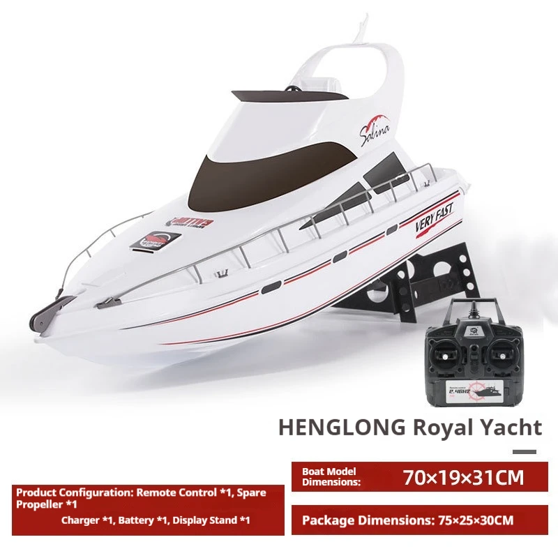 2.4G Mini Giocattoli Heng Lungo RC Barca Da Corsa Yacht Ad Alta Velocità 20KM/H Nave Modello di Controllo Remoto Servomotore Giocattolo Regalo per I Ragazzi