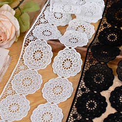 White and Black Lace Ribbon Applique, DIY Accessories, Trimming for Home, Furnish, Sewing Clothes, Curtain Decoration, 2Yards