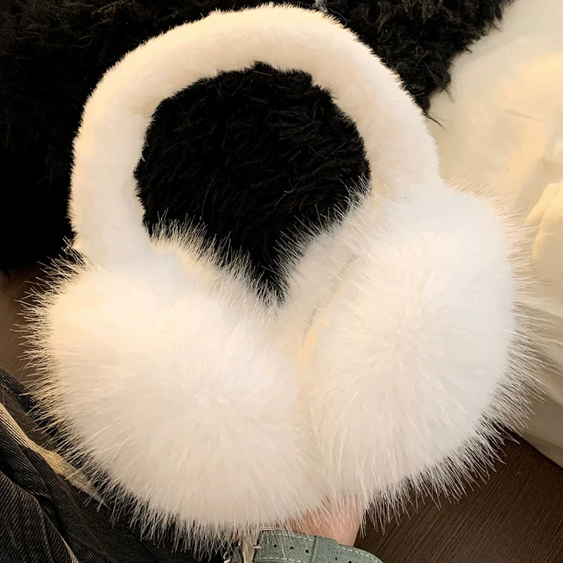 

Vintage Autumn Winter Earmuffs Women Men Ear Warmer Plush Girls Solid Color Adjustable Foldable Ear Muffs Earflap Earmuffs