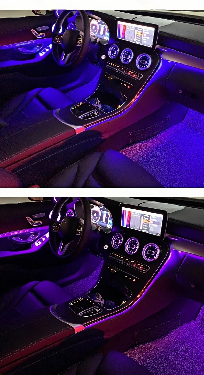 Für Benz C GLC Klasse Coupé W205 X253 C43 C63 2015-2021 3/12/64 Farben LED Ambientebeleuchtung Turbinen-Auslassdüse Auto-Zubehör – Detail 13