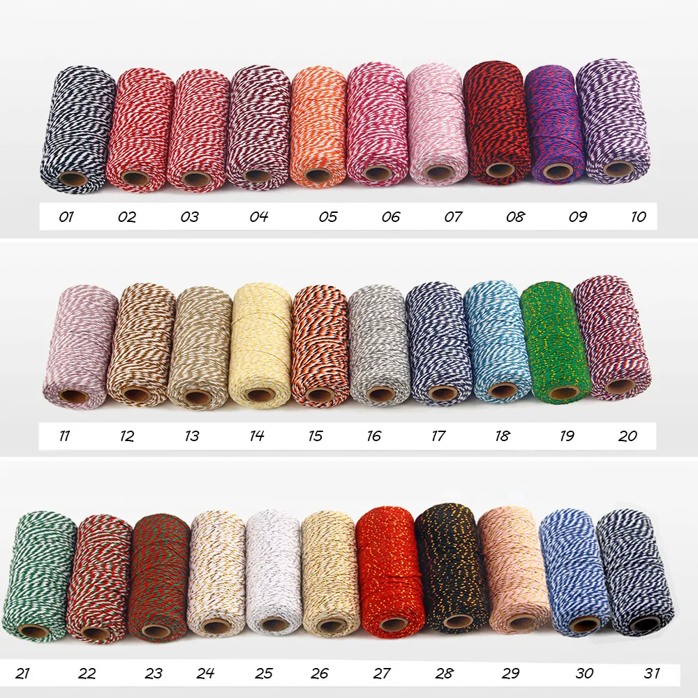 Factory Direct Sales 1.5-2 Mm Thick Color Cotton Rope Baker Twines Color Tweezers Line Crab Line Two Color Cotton Line