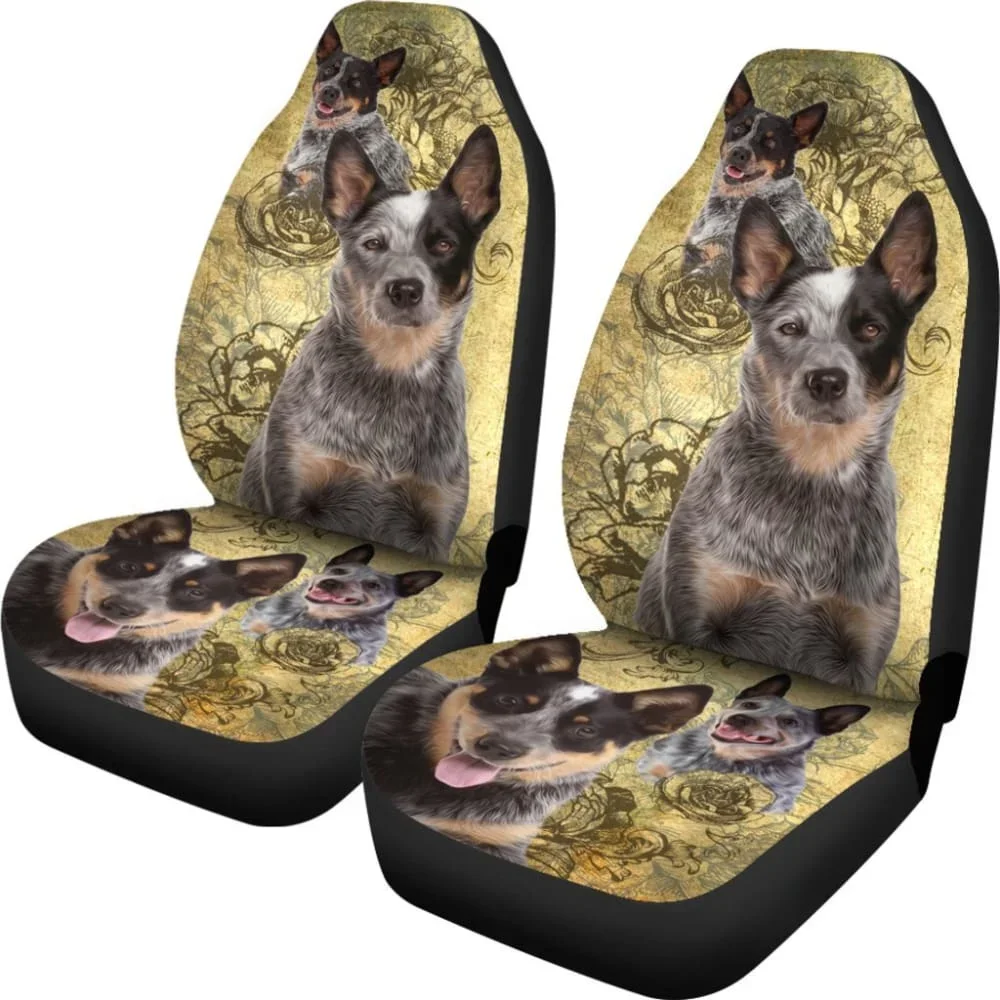 Australian Cattle Dog Car Seat Covers,Pack of 2 Universal Front Seat Protective Cover