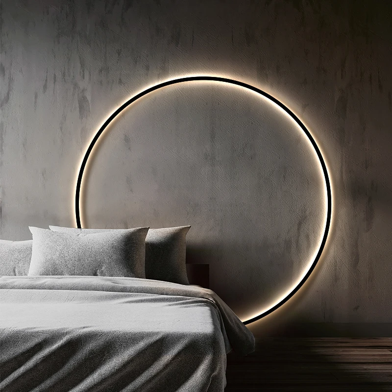 Simple Circle Background lamp home decor light Modern LED Wall Lights Living Room Bedroom Bedside Aisle Corridor Indoor Lighting