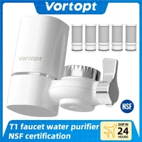 Filtro de agua para grifo Vortopt con certificación internacional NSF, un juego de 5 cartuchos filtrantes para purificar 400 galones de agua