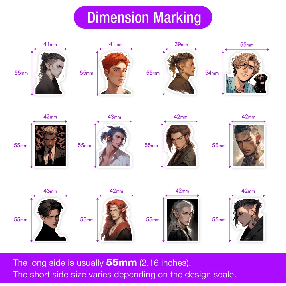 Handsome Boy Sticker Male Elf Pointy Ear DIY Toy Gift Decorative Decal for Scrapbook Journal Notebook Bottle Luggage Waterproof