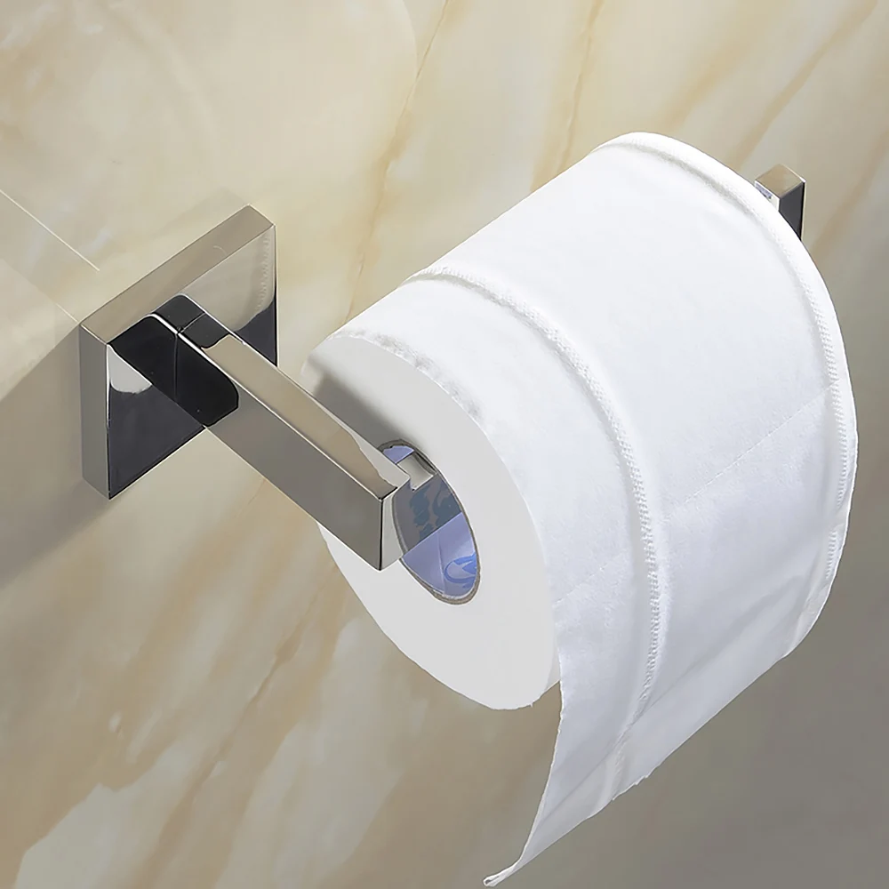 1pcs 304 Stainless Steel Toilet Roll Paper Holder Without Drilling Self Adhesive Bathroom Accessories Toilet Roll Holder