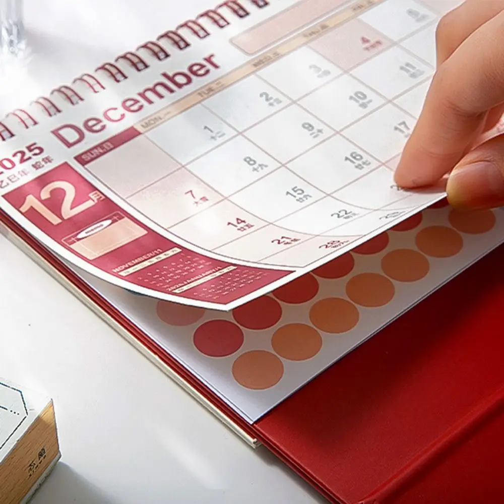 

Creative 2024-2025 Calendar 2025 Thick Paper Desktop Calendar Portable To Do List Standing Flip Calendar Student Stationery