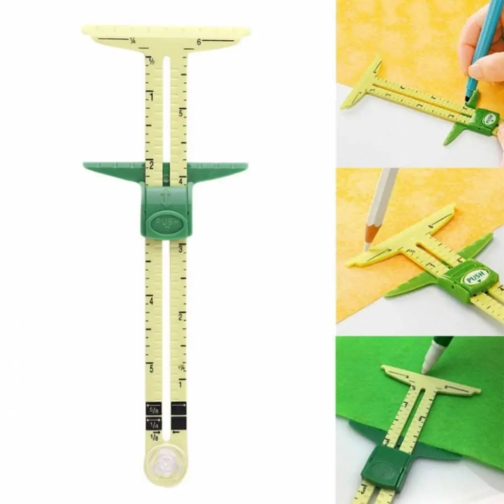 Sliding Measuring Sewing Ruler 5 In 1 Sliding Measuring Sewing Ruler Tool for Marking Button Holes / Crafting / Hem Gauge