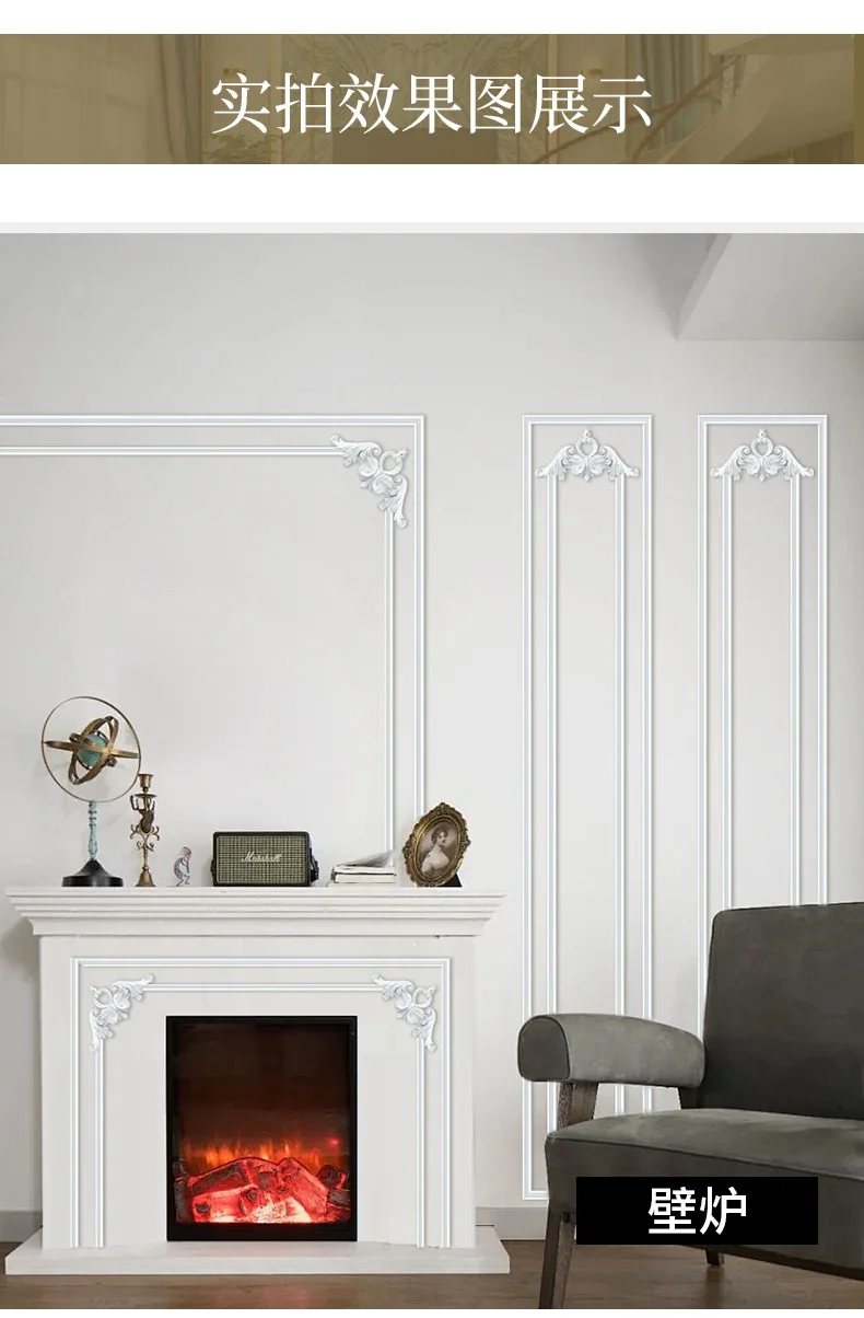 

4pcs Carved Appliques Wall Delicate Corner Onlay Unpainted Rustic Cabinet Vintage Style Furniture Embellishments Home Diy