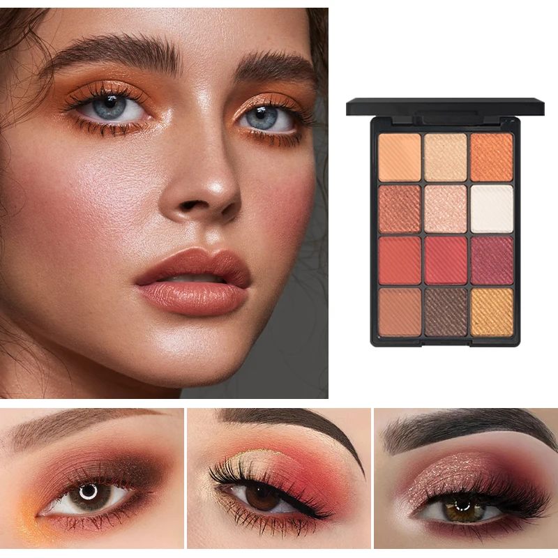 12 色のまばゆい高光沢スパンコールアイシャドウパレット光沢のあるグリッターパウダーステージメイクアップアイシャドウパレット