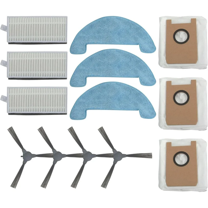 A83X-Set Aksesori Bantalan Pel Sikat Samping Filter Hepa Dirancang untuk Penyedot Debu Loorow AT800