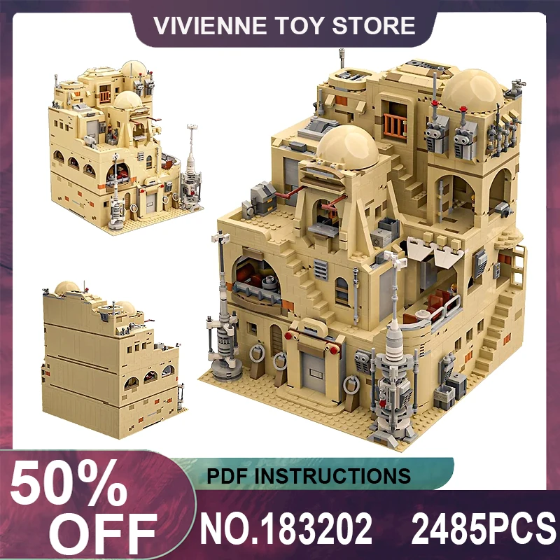 

MOC-183202 City Street View Desert Architecture Mos Cantina Model Building Bricks Blocks Assembly Toys Christmas Gifts For Kids