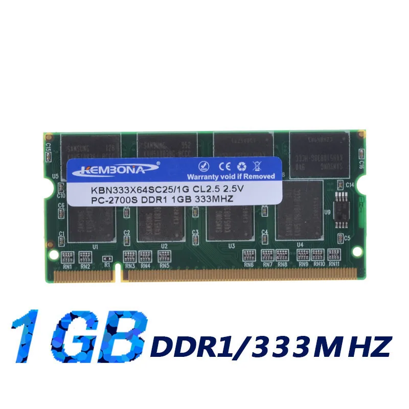 KEMBONA DDR1 1GB PC2700 For All Motherboard DDR333 1G  200PIN SODIMM Laptop MEMORY SO-DIMM RAM DDR Laptop Notebook