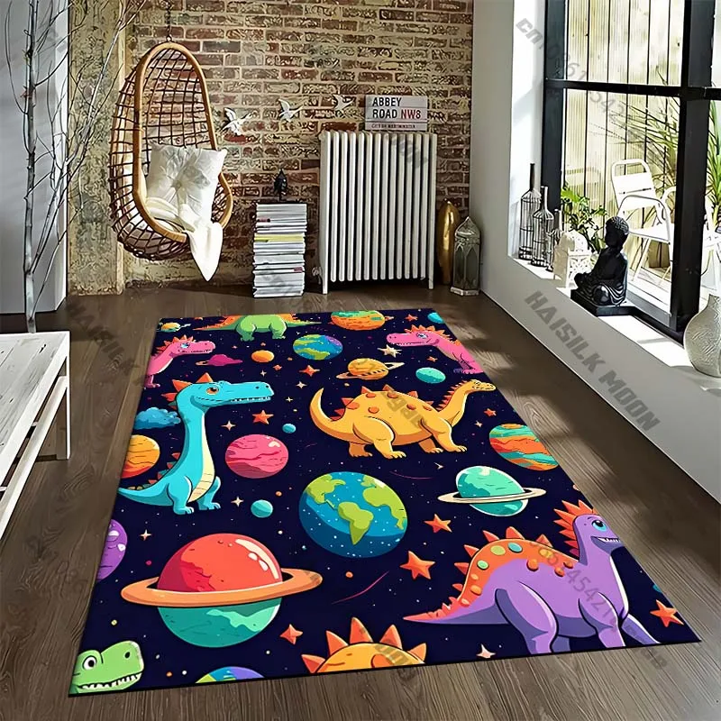 

Cartoon Dinosaur Tyrannosaurus Cartoon Pattern Living Bedroom Carpet Bedside Floor Mat 15 Size Kid's Room Cloakroom Play Mat