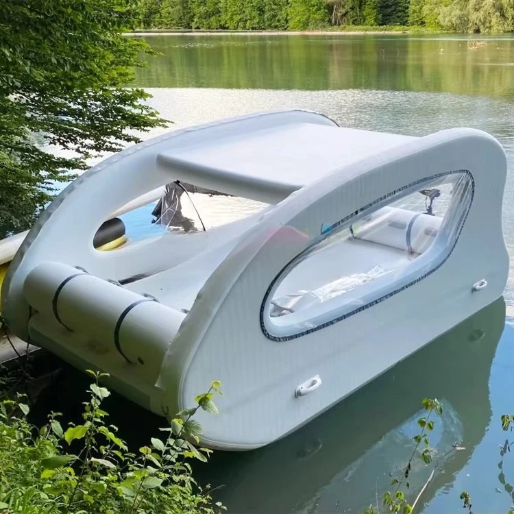 قارب كهربائي قابل للنفخ بالطاقة الشمسية DWF Catamaran