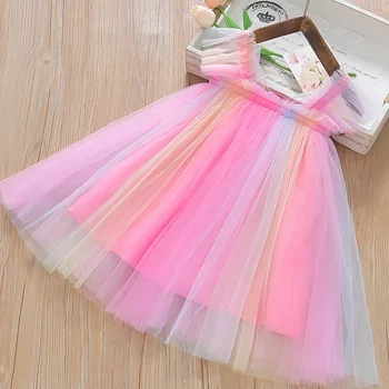 Colorful Chiffon Butterfly Baby Princess Dress 2 Summer New Colorful Chiffon Baby Girl Princess Dress, Cute Butterfly Wing Children'S Clothing 2