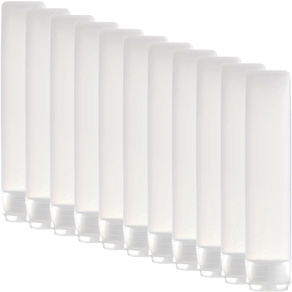 

10 Pcs Tubes Refillable Travel Bottles Squeeze Containers Soft PE Material For Lotion Shampoo Cream Storage Portable