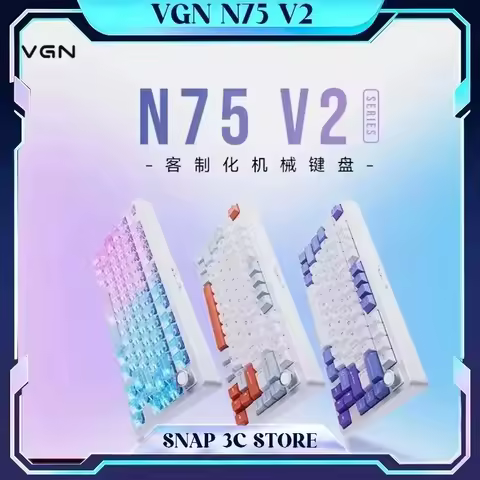 VGN N75 V2 Wireless Mechanical Keyboard 75% Gasket Mount Tri-mode Bluetooth 2.4G Hot Swap RGB Gaming Keyboard for PC Mac