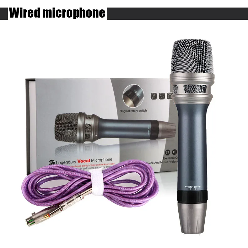 

Professional wired microphone, high-quality metal dynamic karaoke recording studio, portable choir microphone for singing