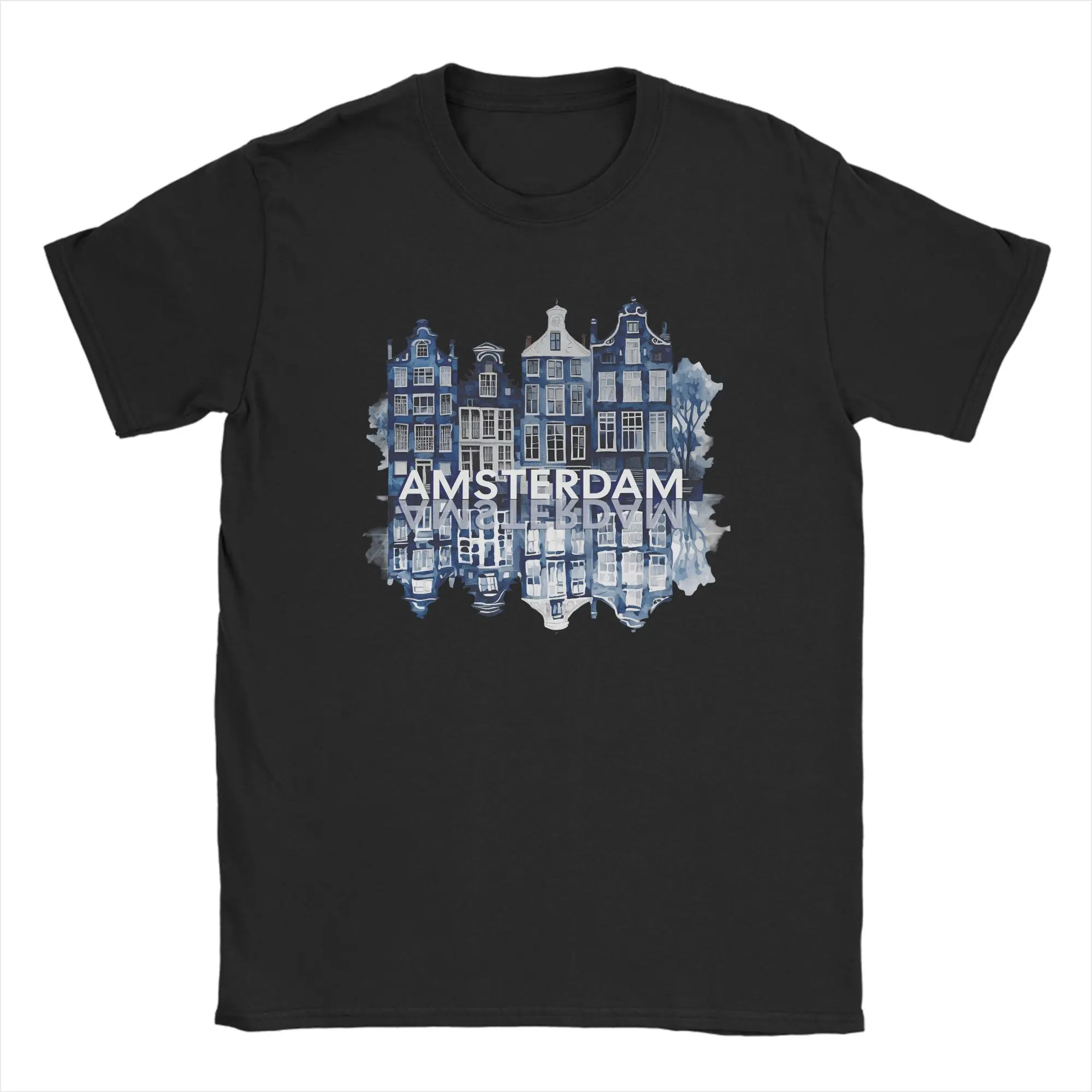Men's Amsterdam Netherlands City T-Shirts  100 Cotton Clothes Summer Vintage Short-Sleeve T Shirt O Neck Hipster Printed Tshirt,