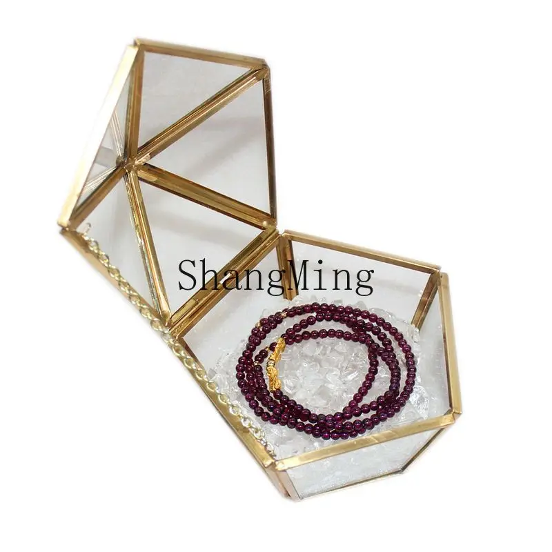 

DSA white crystal degaussing, jewelry storage box purification collection geometric landscape glass ornament