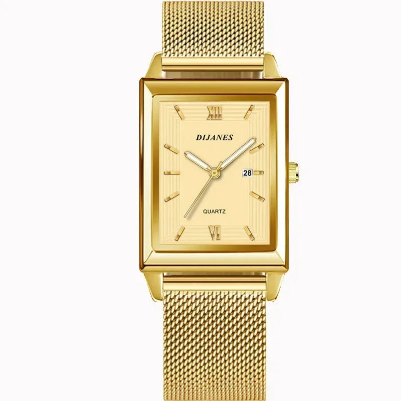 

2024 Luxury Fashion Gold Watch for Womens Stainless Steel Quartz Wristwatch Women's Watches Ladies Calendar Clock Montre Femme