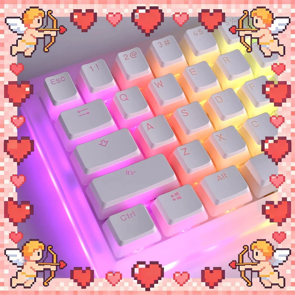 TITANNATION Pudding PC Keycaps PBT Double Skin Milk Is Transparent Keyboard Keycaps OEM Without Nozzle For PC Accessories Gifts