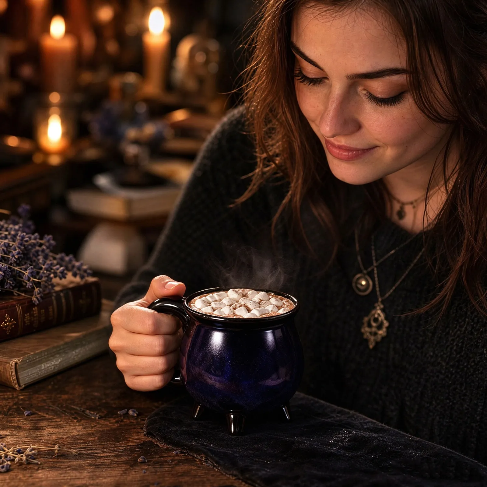Halloween Witch Cauldron Ceramic Mug 375Ml Novelty Themed Coffee Cup for Women Spooky Holiday Drinkware Decorative Functional