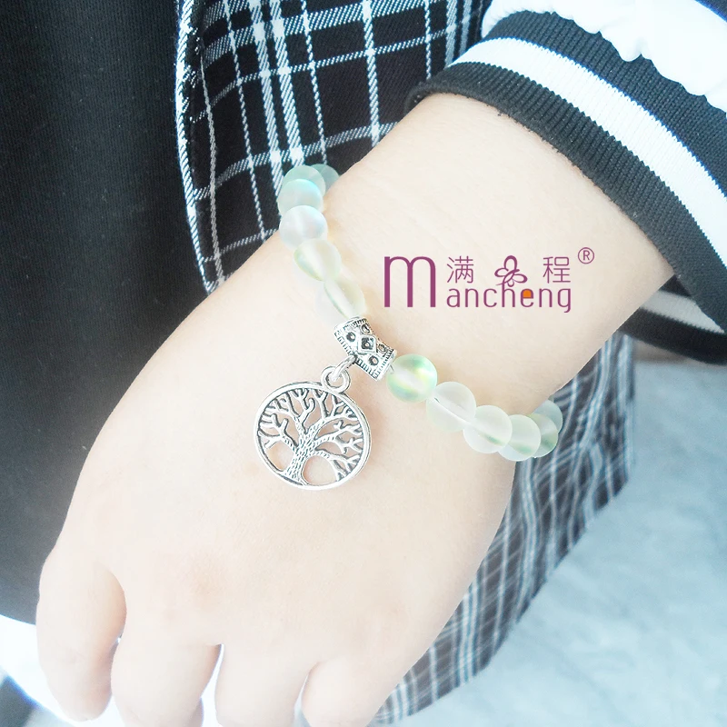 

navidadfnaf товар по 1 грн Tree of Life Bracelet 팔찌 Vintage Green Moonstone Luminous Fluorescent Glowing Charm Pendant Women Men