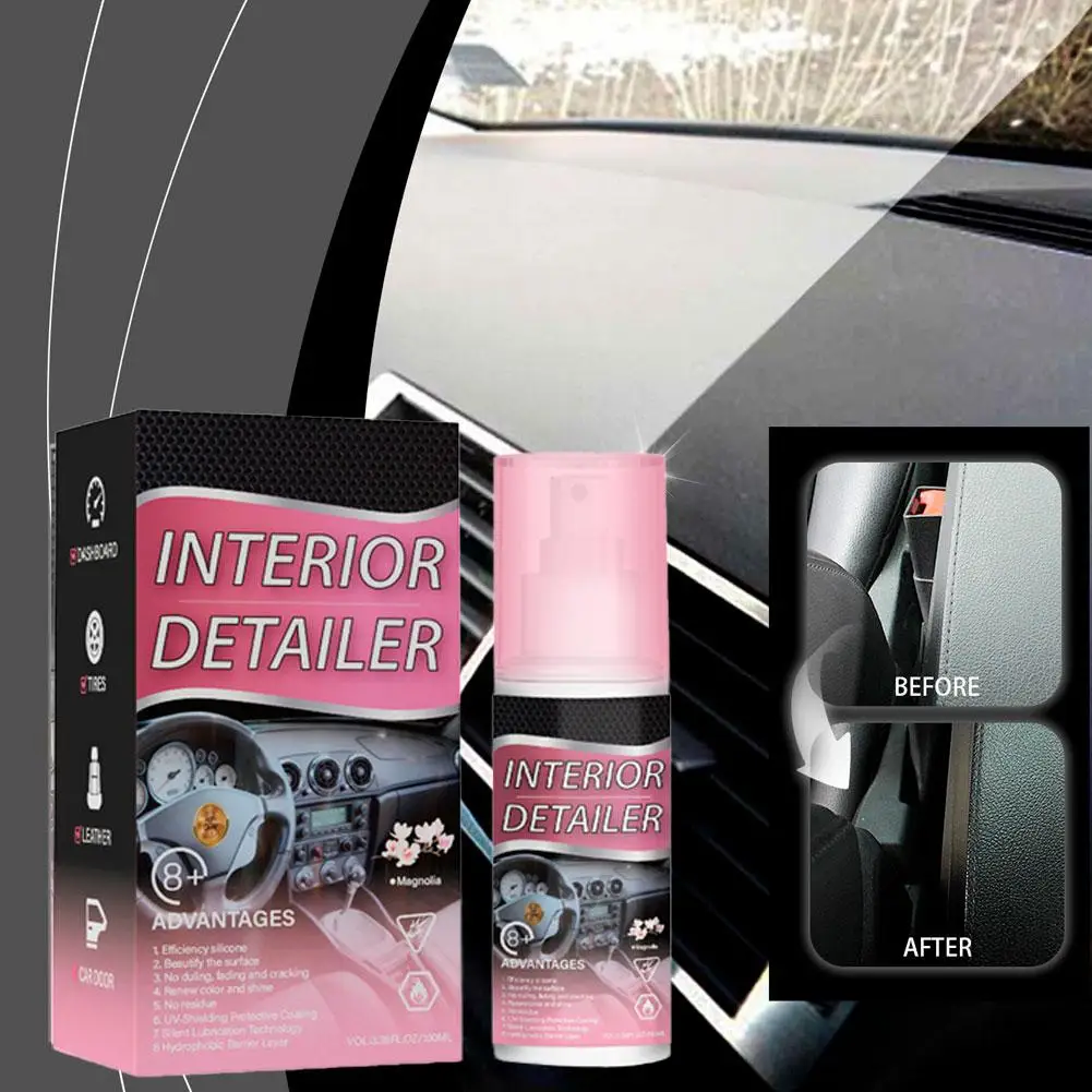 Car Interior Polish 100ml Dashboard Seat Renew Cleaner Decontamination Maintenance Shine Anti-fouling Care Agent