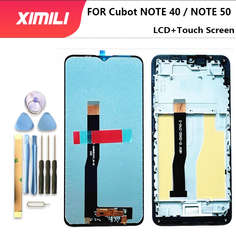 New Original For Cubot NOTE 40 NOTE 50 Touch Screen + LCD Display With Frame Assembly Replacement For Cubot NOTE 50 LCD parts