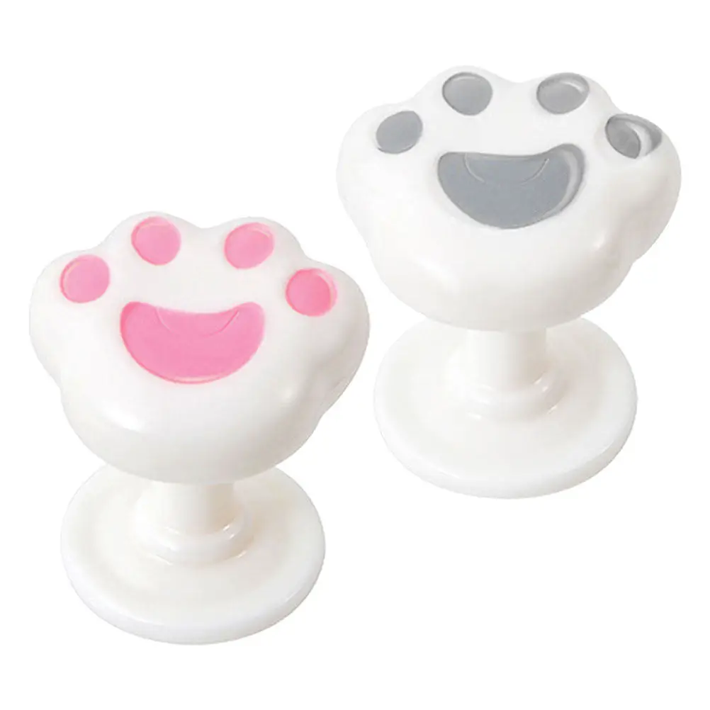 

1Pair Cat Claw Shaped Toilet Button Helper ABS Material Easy Install Flush Button for Bathroom Toilet Tank Accessory