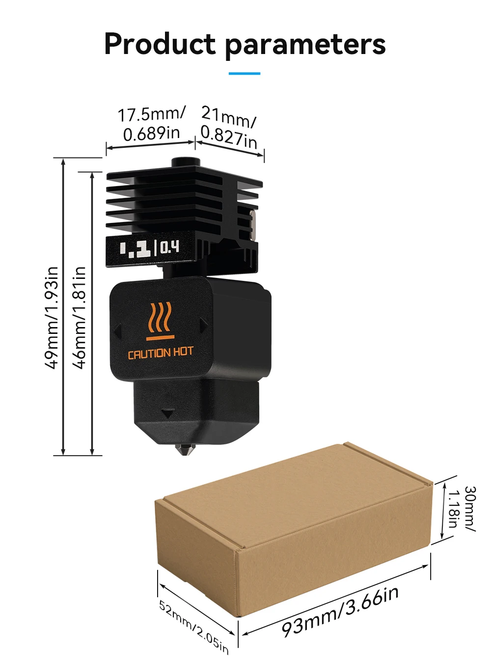 Original H2D H2S H2C Hotend Kit Für Bambu Labor Schnelle Geschwindigkeit Hot End Montage 0,2/0,4/0,6/0,8mm gehärtetem stahl Düse 3D Drucker Teil – Detail 8
