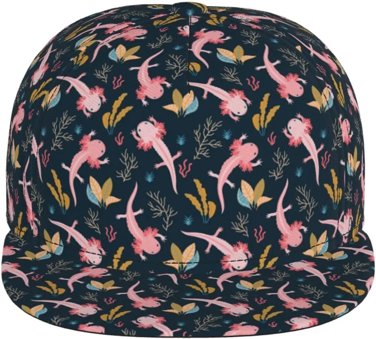 Pastel Axolotl Pond Cute Aquatic Creature Snapback Cap Fashion Snapback Hat for Men Women Hip Hop Style Baseball Cap