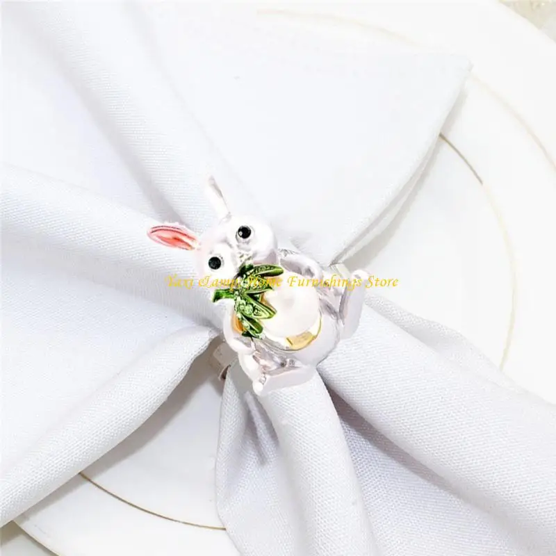 

W8EA 6pcs Пасхальный кролик ушной салфет