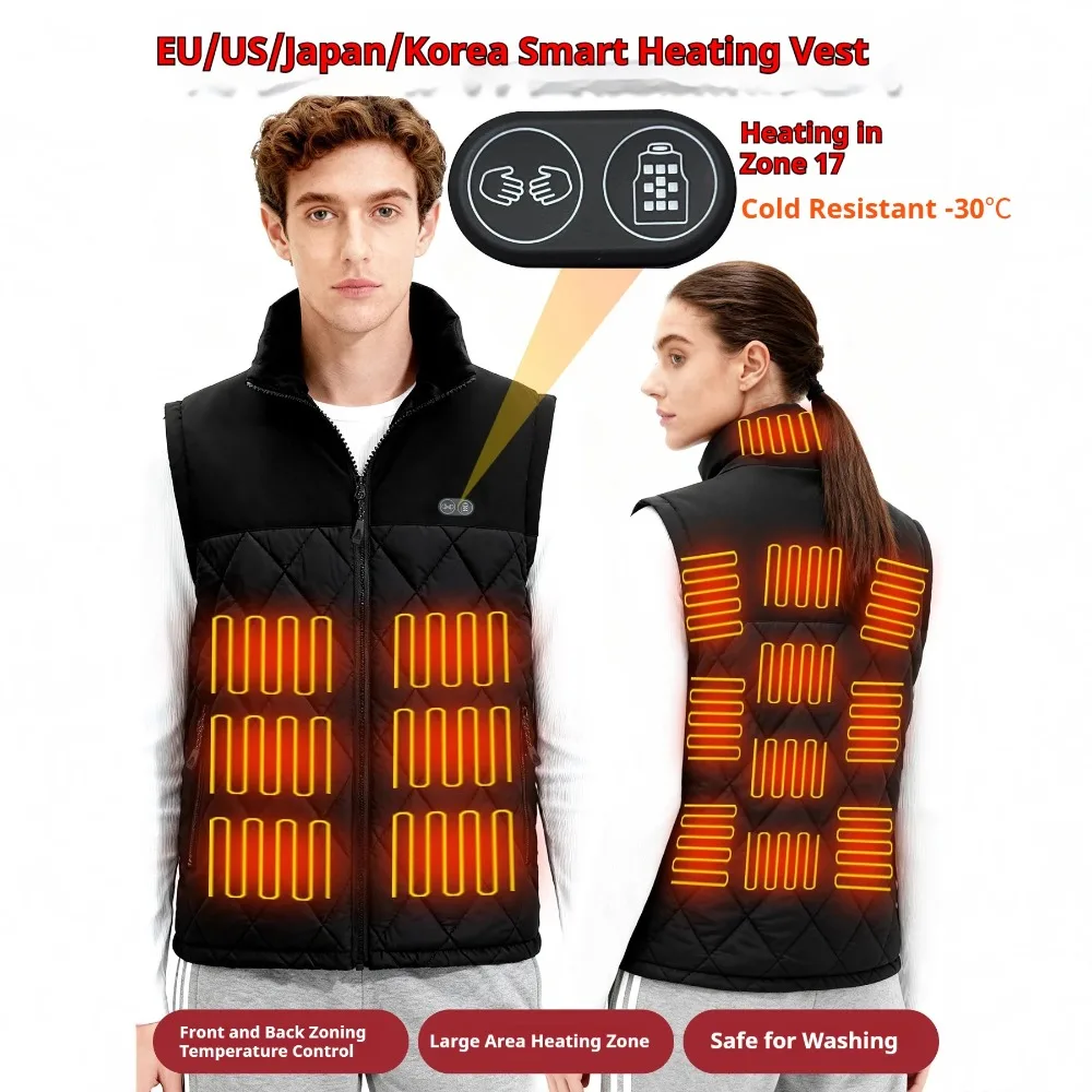 Men Women 17 Zone Intelligent Heating Vest With USB Charging Warmth And Temperature Control Men Winter Vest Men Heating Vest