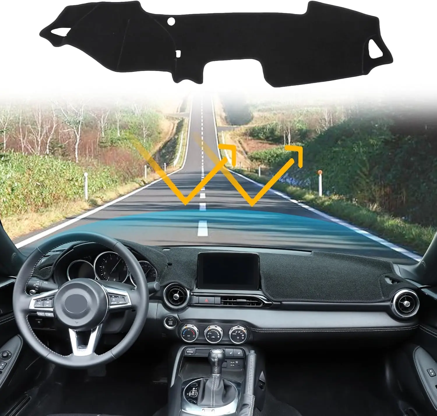 

LHD For Mazda MX-5 Roadster Miata ND 2015-2023 Car Dashboard Cover Dash Mat Sun Shade Non-slip Pad Interior Accessories