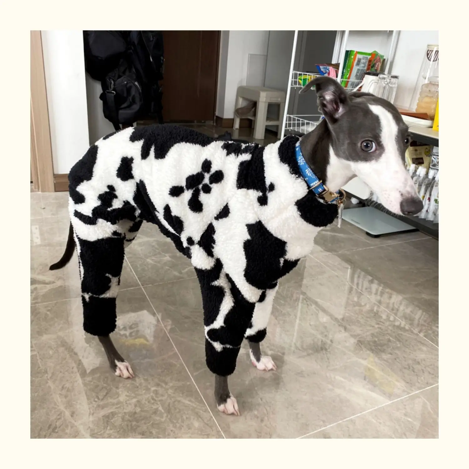 

Small Italian Greyhound Clothes Warm Cotton Large Stretch Outdoor Camouflage Green Cow Spot Clothes Large Dog Terrier Whippet