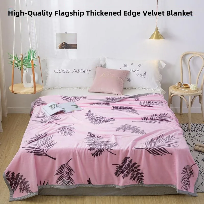 

Cloud Velvet Blanket Thickened Coral Fleece Bedding Cover Blanket for Naptime Casual Leisure Blanket Gift Opening Activity