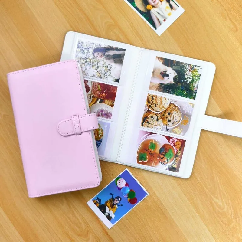 108-Fach Fotoalbum für Sofortbildkamera 3-Zoll-Fotopapier PU-Leder Aufbewahrungshülle Briefmarkensammelbuch für Fujifilm Instax Mini 12